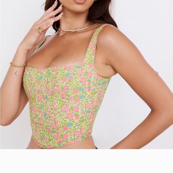 Floral Print Women's Corset Top Sz L - Picture 4 of 4